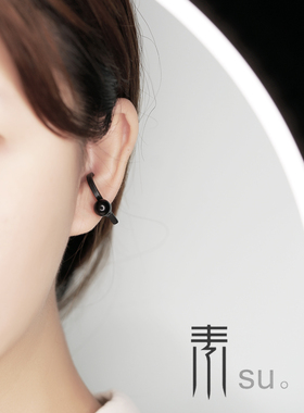 ins鱼尾异形珍珠开口耳夹同款