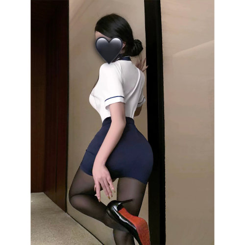 SALTCRUSH 性感空姐制服秘书套装cosplay情调纯欲高腰包臀裙衬衫 - 图2