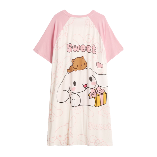 Summer girls mod skirt short-sleeved nightgown pajamas cool feeling