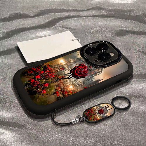 玫瑰城堡适用苹果16promax手机壳iPhone15pro新款14plus硅胶13软壳12xsmax男iPhonexr女款xs78plus情侣3se2x - 图1