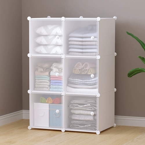 Простой шкаф для хранения кабанера дома детская маленькая одежда гардероба организует хранение закуски многослойное пластиковое гардероб