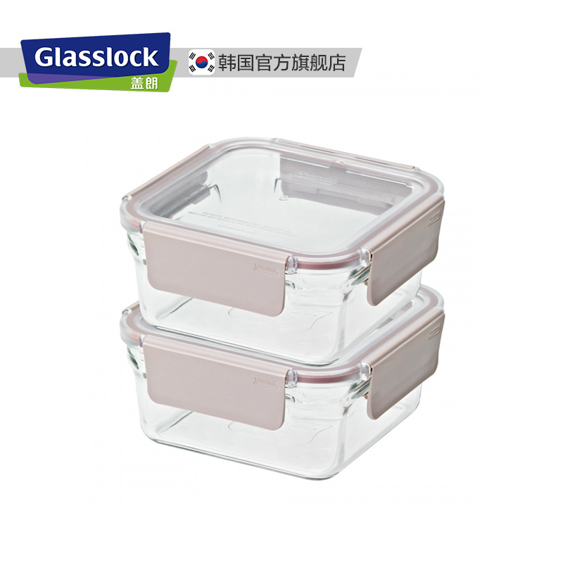 Glasslock韩国进口耐热玻璃保鲜盒长方形微波炉烤箱密封便当冰箱 - 图0