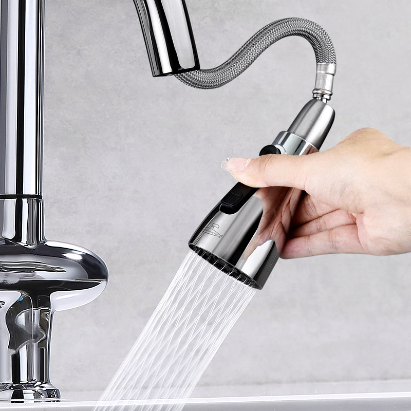 潜水艇抽拉式水龙头替换头出水嘴配件家用厨房洗菜盆专用花洒喷头 - 图0