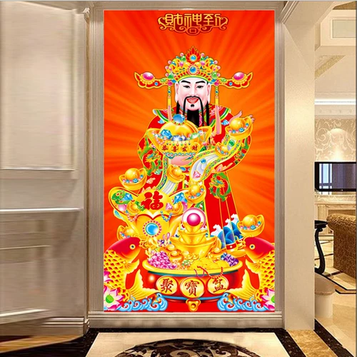 Бог богатства бриллиантские алмазные буровые бурные комнаты спальня Fortune God Drilling Cross вышивка 2023 Новая вышитая бриллианто