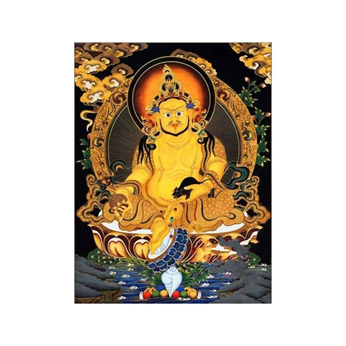 Бриллиантовая живопись гостиная Будда Статуя Тхангки Желтая Фортуна Алмаз Крест -поход