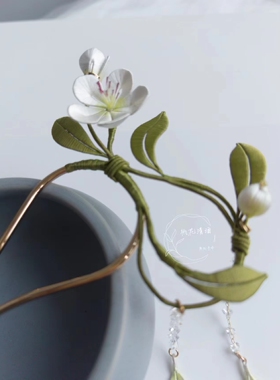 桃花清酒非遗缠花丝绒线原创梨花