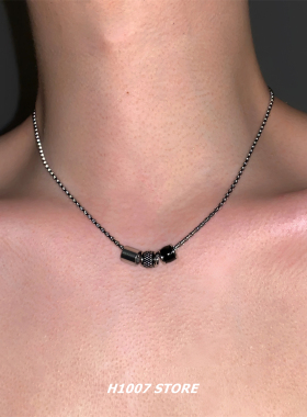 不掉色钛钢串珠项链男款爆款配饰女锁骨链高级感颈链小众情侣配饰