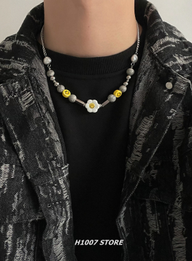 项链太阳花女ins嘻哈钛钢情侣款