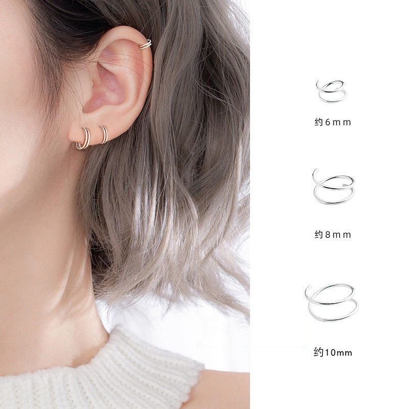 s999纯银双圈耳环女复古简约耳钉双层耳圈迷你耳骨圈养耳洞耳饰,淘宝优惠券,粉丝福利购,淘宝优惠卷