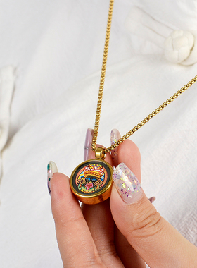 千古意通用钛钢手绘唐卡画吊坠