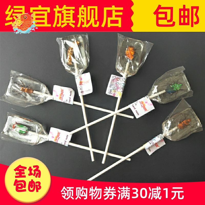 金江食品专营店送闺蜜礼物吃的 零食创意 生日虫子糖昆虫糖 棒棒糖3d昆虫糖网红2