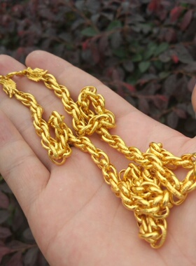 9999黄金项链男龙头龙骨金链子纯金霸气粗大金链子金店同款金包银