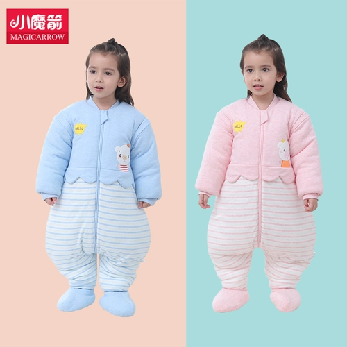 Детский спальный мешок осенью и зимним детьми, чтобы разделиться ногами зимой, утолщенные дети Чистый хлопковый весна и осень -тонкий удар, детский спальный мешок