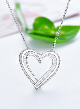 卓蝶珠宝桃心仿钻石镀白金女吊坠