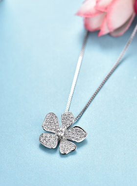 卓蝶珠宝仿钻石镀白金满镶花朵