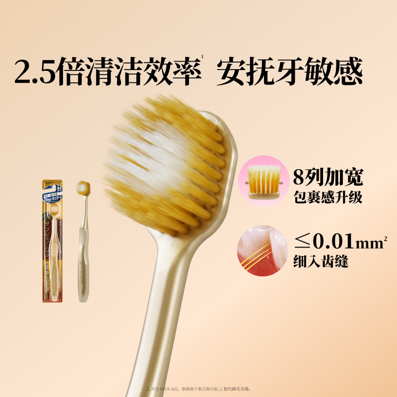 惠百施65孔宽头牙刷软毛成人高档情侣月子男女专用家庭组合装清洁