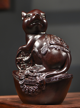 黑檀木雕十二生肖摆件一套实木质鼠牛虎兔龙蛇马羊猴鸡狗猪工艺品