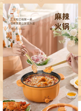 电煮锅多功能蒸煮煎炒一体小锅宿舍学生锅家用小电锅泡面电热火锅