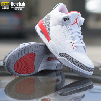 ccclub Air Jordan 3 Katrina AJ3 hurricane crackle ຊີມັງສີຂາວ 398614-116