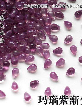 diy水滴光面琉璃发簪流苏小吊坠