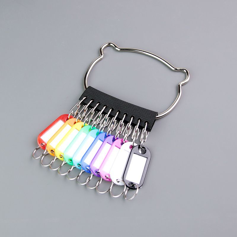 多功能钥匙串房东钥匙盘圆盘带标记牌锁匙扣分类收纳管理器钥匙圈 - 图0