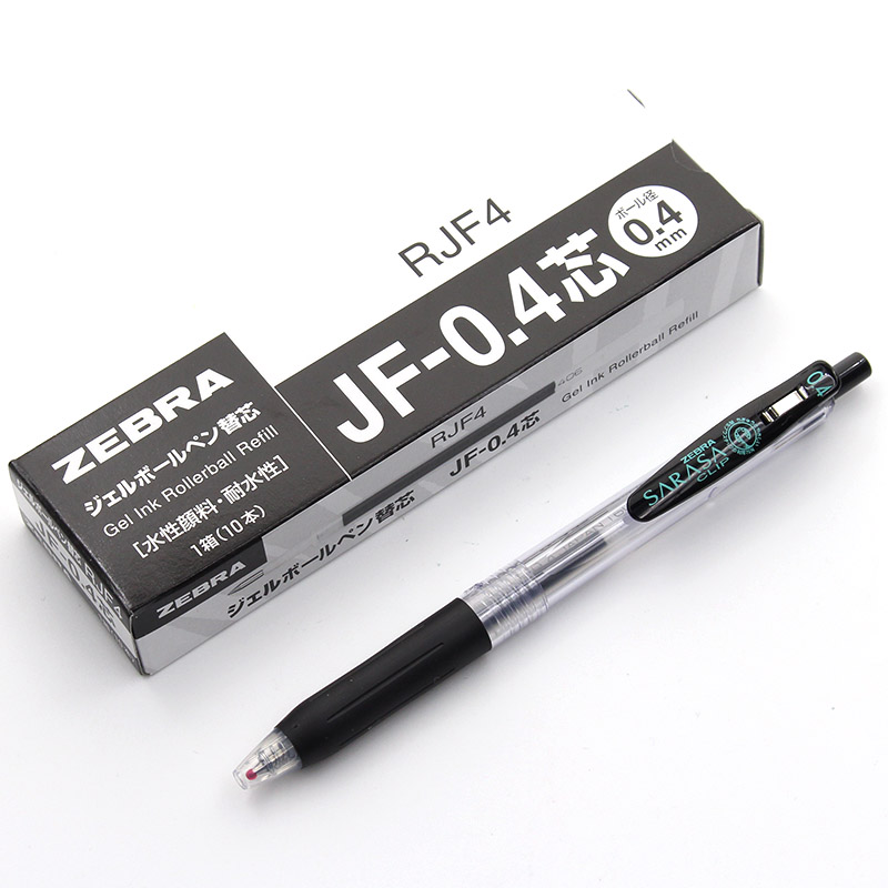 盒装包邮日本ZEBRA斑马JF-0.4笔芯考试学生用按动中性笔替芯适用J - 图1