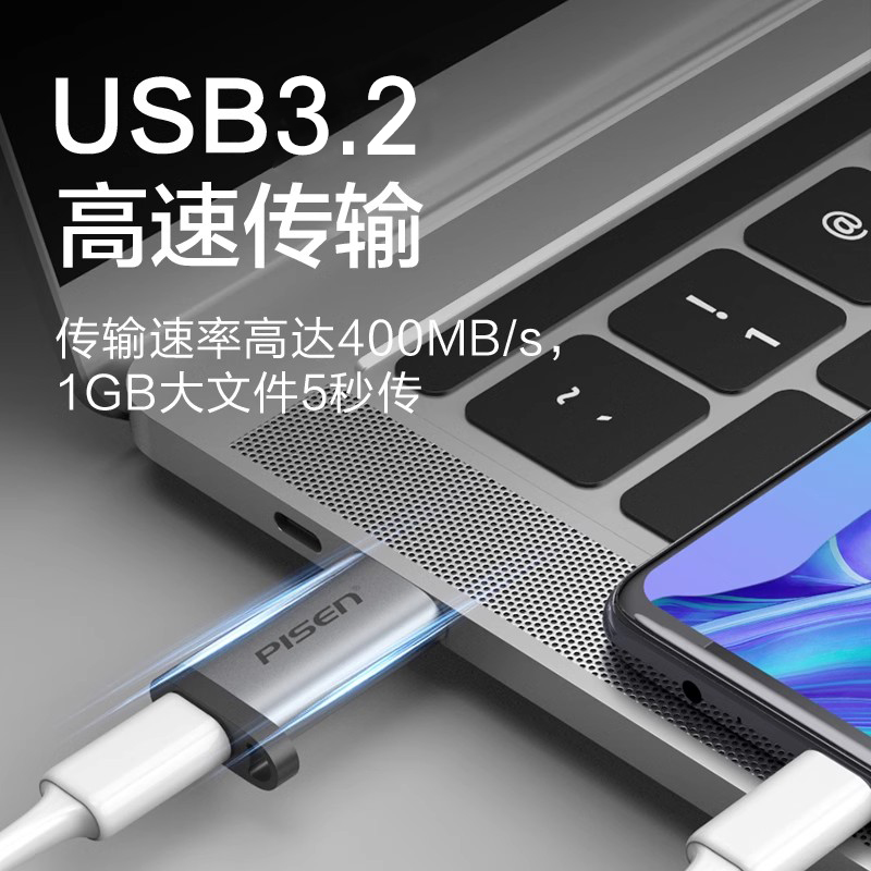 品胜usb转typec转接头手机U盘转换器PD快充适用iPhone14Pro苹果13手机ipad平板电脑转换器OTG转换头 - 图2