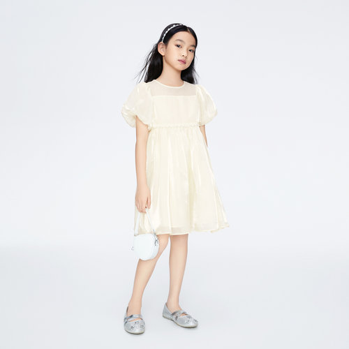 【商场同款】安奈儿童装女童礼裙夏新款泡泡袖公主裙AG423778 - 图2