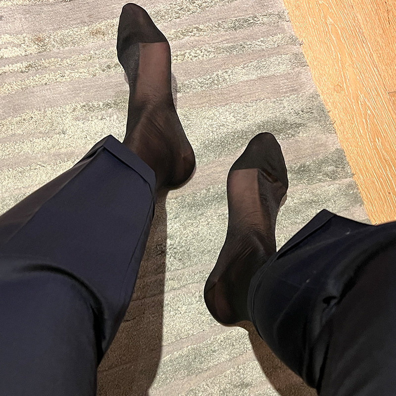 日本MORE正品男士丝袜正装中长筒蓝黑单底袜超薄商务性感透明丝袜,淘宝优惠券,粉丝福利购,淘宝优惠卷