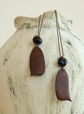 非金属布艺项链 百搭民族风手工气质复古黑色时尚米果项链简约