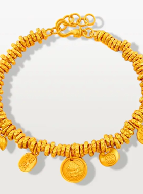 合金手链 新中式福袋莲蓬锤纹盘缠手链轻奢气质百搭高级手链复古