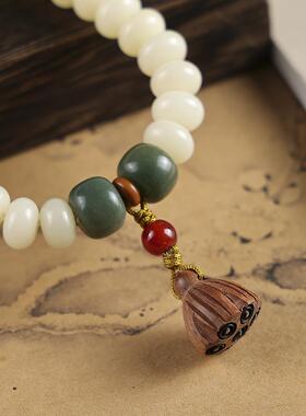 非金属亚克力手链 奶黄菩提双圈手链复古高级感时尚气质手链单圈