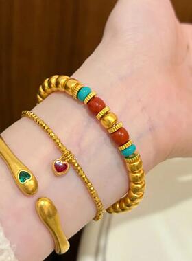 合金手链 新中式国潮风南瓜珠手链时尚小众ins精美老型百搭