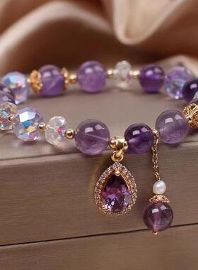 非金属亚克力手链 韩版时尚薰衣草浪漫紫色手链冷淡风轻奢复古