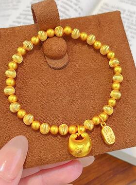 合金手链 轻奢新款爆款猫眼珠珠手链小胖福招财手链百搭简约气质