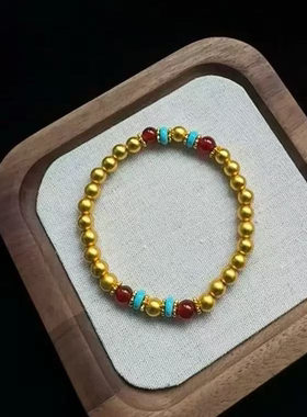 合金手链 南瓜珠单圈手链休闲百搭经典时尚手工编织民族风