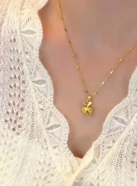 合金项链 平安果时尚百搭气质简约精美项链潮流轻奢高级感项链