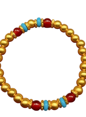 合金手链 气质高级感黄色豆豆红蓝手链时尚百搭轻奢感手链民族风