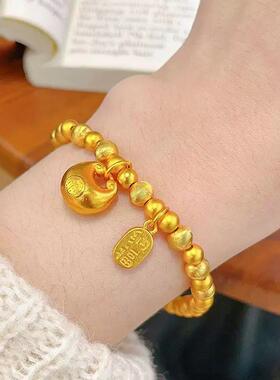 合金手链 招财胖福猫眼手链时尚百搭弹力流行轻奢气质简约素款