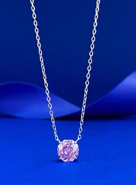 合金项链 爆闪玫瑰花切气质百搭项链经典时尚轻奢精致时髦氛围感
