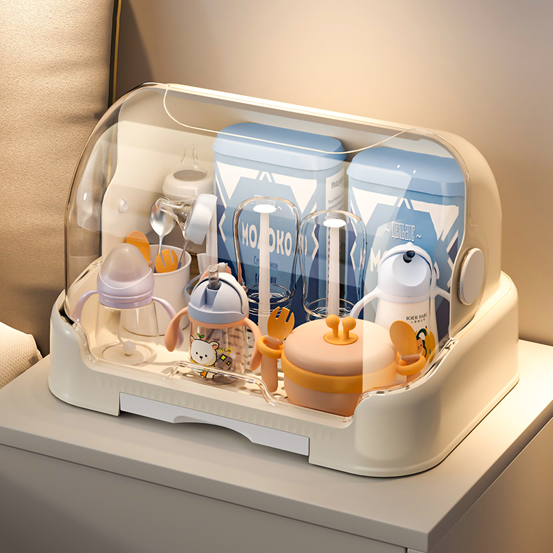 奶瓶收纳箱架子沥水架防尘带盖辅食工具收纳柜婴儿宝宝餐具收纳盒,淘宝优惠券,粉丝福利购,淘宝优惠卷