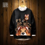 Демисезонный дизайнерский японский ретро трикотажный свитер, тренд сезона, с медвежатами