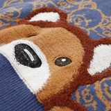 Демисезонный дизайнерский японский ретро трикотажный свитер, тренд сезона, с медвежатами