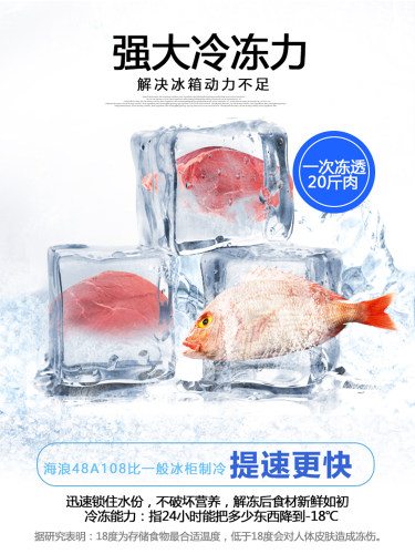 海浪速冻小冰柜家用大容量一级节能小型保鲜双温冷柜两用迷你家用 - 图2