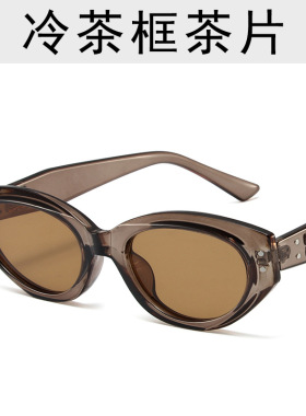 猫眼墨镜女窄框复古高级感