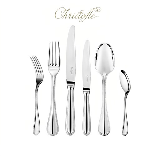 CHRISTOFLE 昆庭 Perles珍缘不锈钢正餐甜品刀叉餐勺家用送礼 - 图0