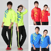 Long sleeve badminton suit suit for men and women martial arts games jacket volleyball play table tennis team podium