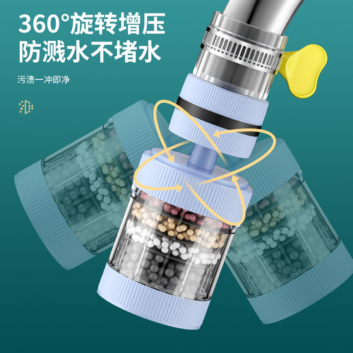 厨房水龙头过滤器家用净水器水龙头万向防溅接头延伸旋转水嘴神器 - 图0