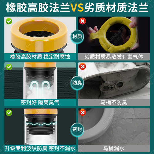 马桶法兰密封圈防臭防漏水加厚胶圈垫圈通用型下水坐便器配件大全 - 图2