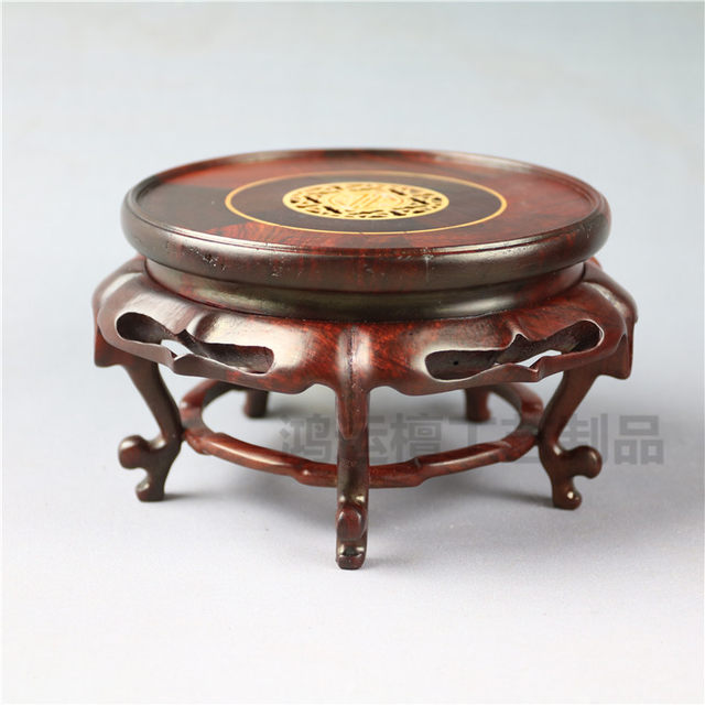 Solid wood round bonsai jade vase